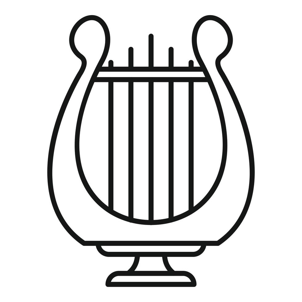 Harp lyre icon, outline style vector