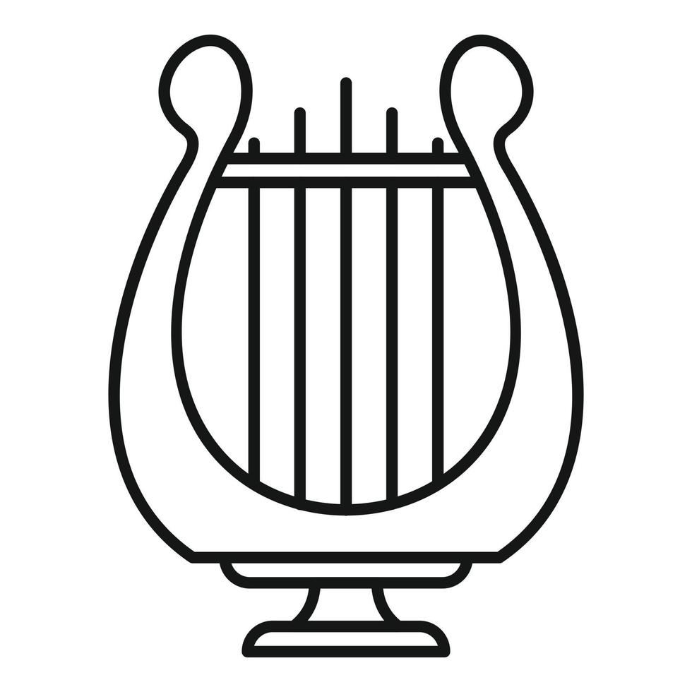 Harp lyre icon, outline style vector