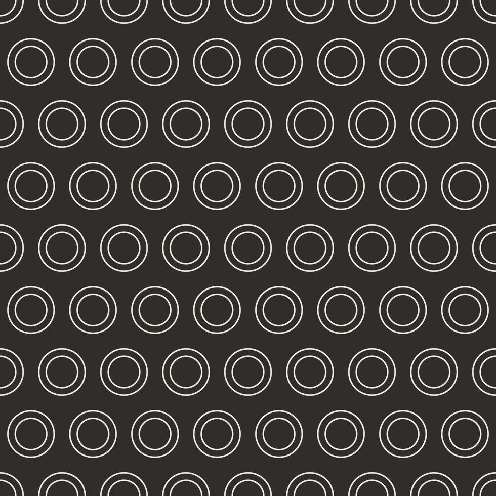 Seamless geometric pattern with light circles on dark brown background. Vector print for fabric background