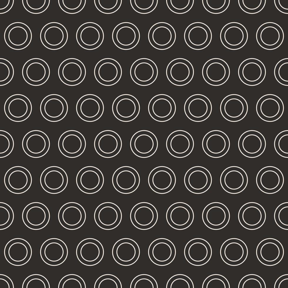 Seamless geometric pattern with light circles on dark brown background. Vector print for fabric background