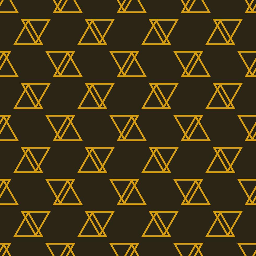 patrón geométrico transparente con triángulos dorados sobre fondo marrón. patrón art déco. impresión vectorial para fondo de tela vector