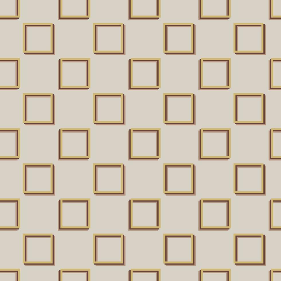 Seamless geometric pattern with squares on light beige background. Vector print for fabric background, textile