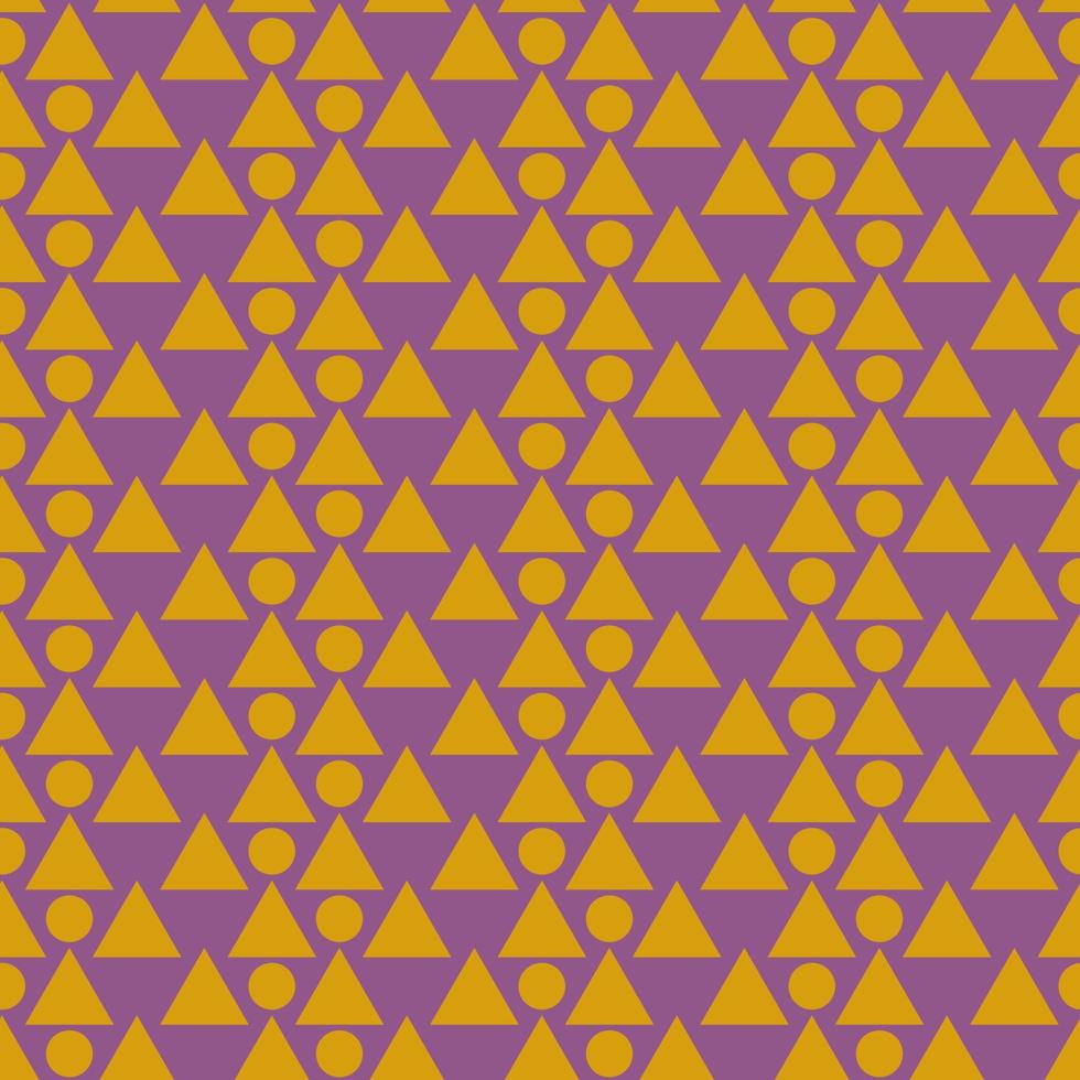 Seamless geometric pattern with golden triangles and circles in art deco style. Vector print for fabric background