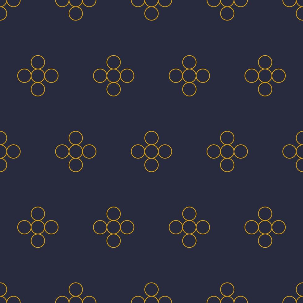 Seamless geometric pattern with gold circles. Vector print for fabric background