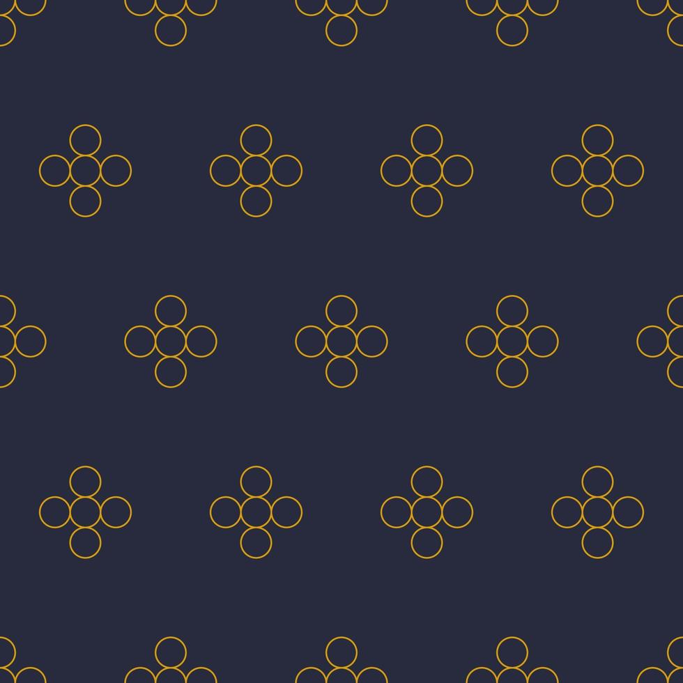 Seamless geometric pattern with gold circles. Vector print for fabric background