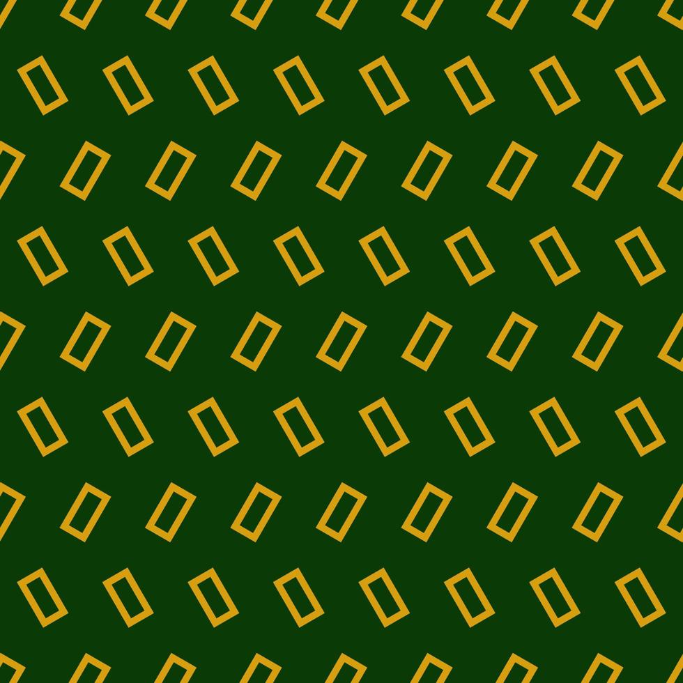 Seamless geometric pattern in art deco style with golden elements on green background. Vector print for fabric background