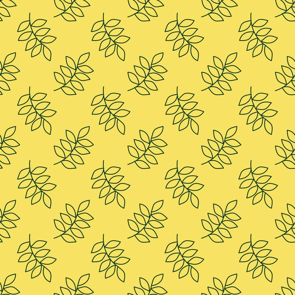 Seamless vintage geometric pattern. Green leaves. Vector texture. fashionable print for textiles, wallpaper and packaging.