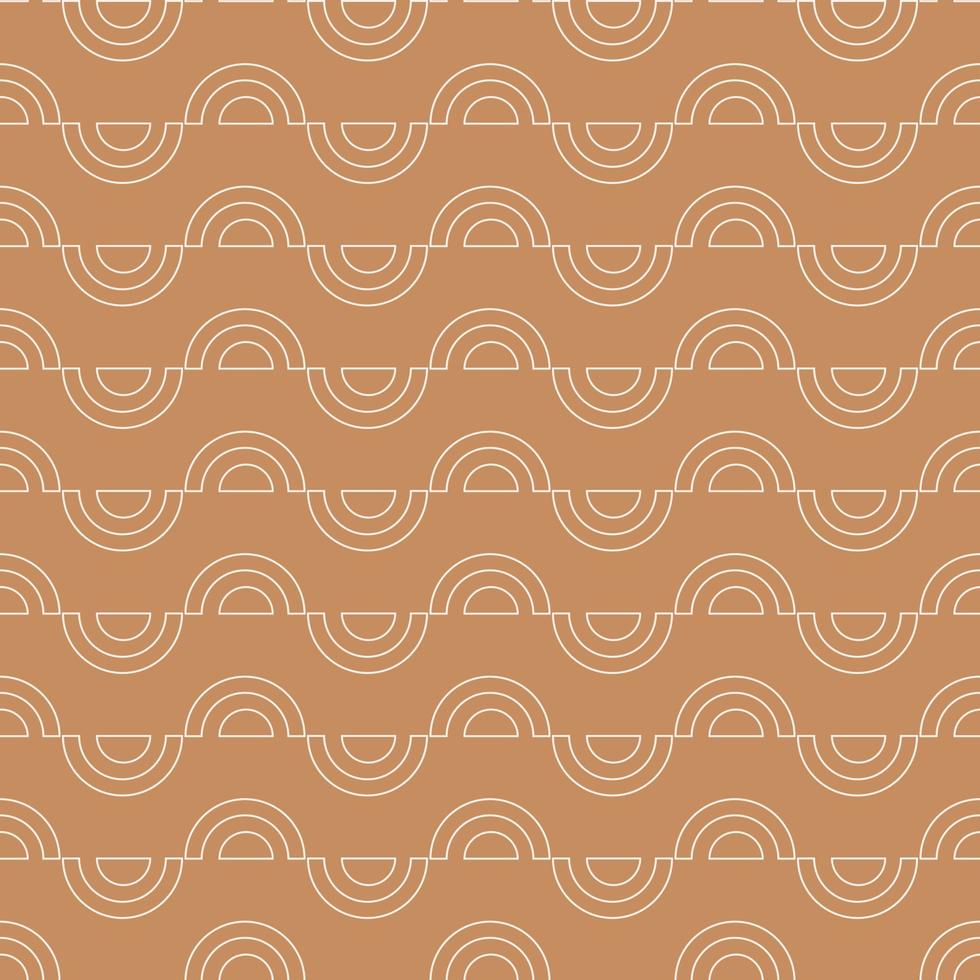 Seamless geometric pattern with white wave on pink background. Vector print for fabric background, textile