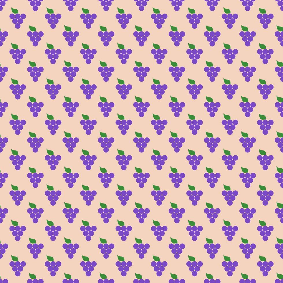 Seamless geometric pattern with grape on light background. Vector print for fabric background, textile