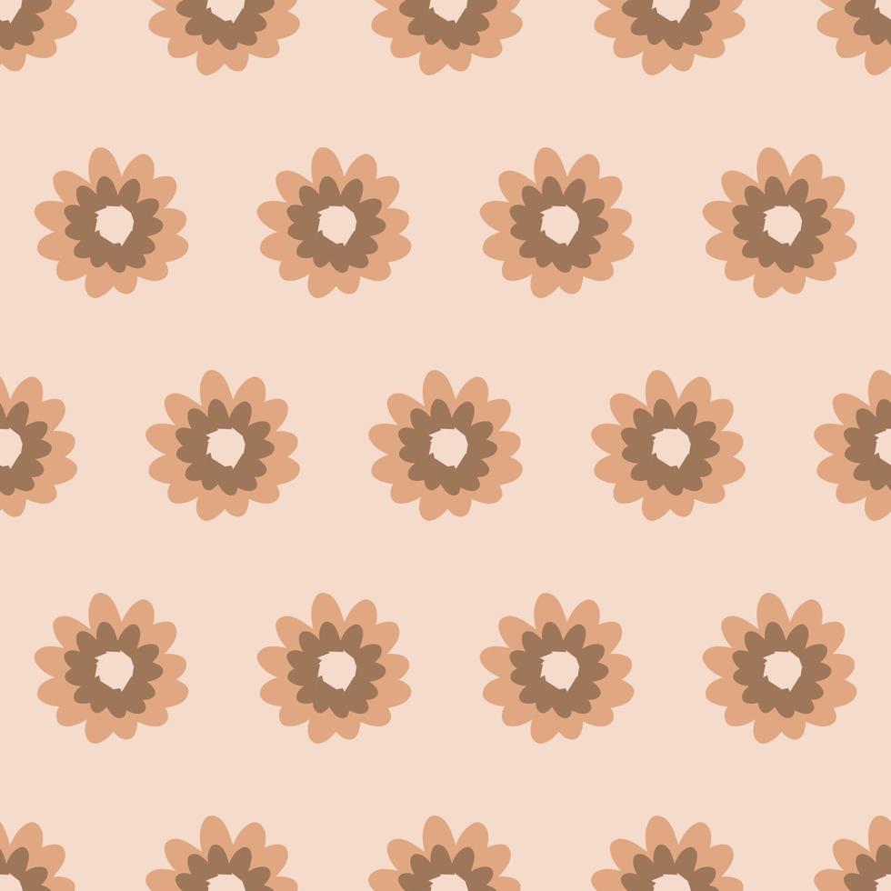 Seamless geometric pattern with flowers on light background. Vector print for fabric background, textile
