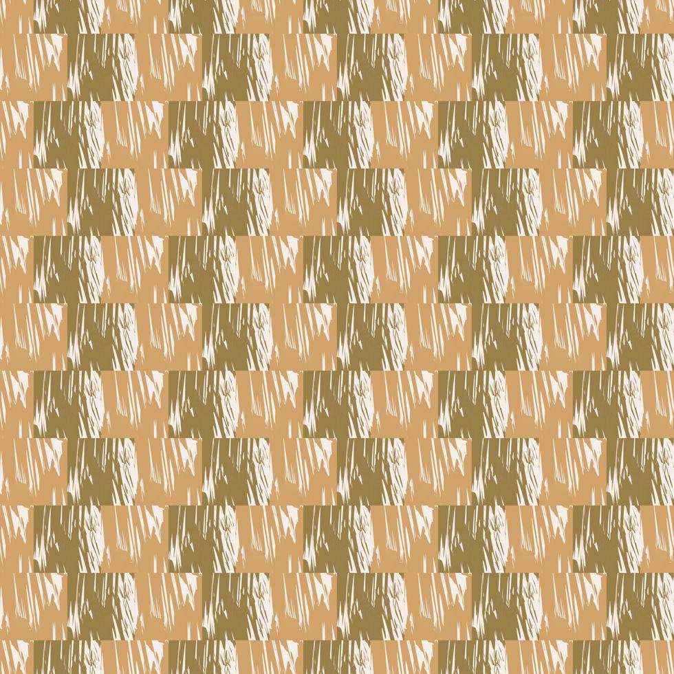 Seamless geometric pattern with squares painted by brush on light background. Vector print for fabric background, textile