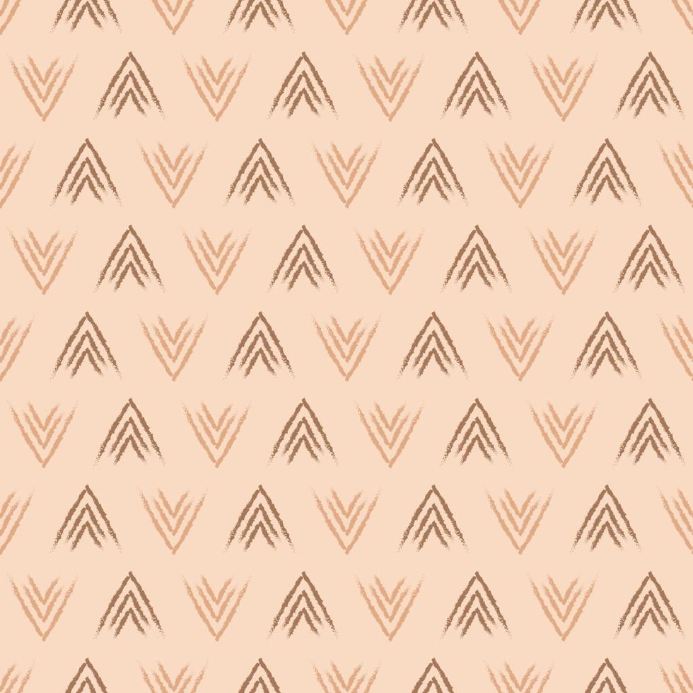 Seamless geometric pattern with line brush elements on pink background. Vector print for fabric background, textile