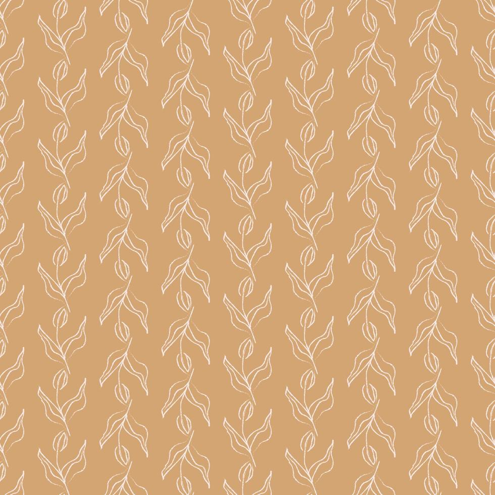 Seamless pattern with white tulips on beige background. Vector print for fabric background, textile