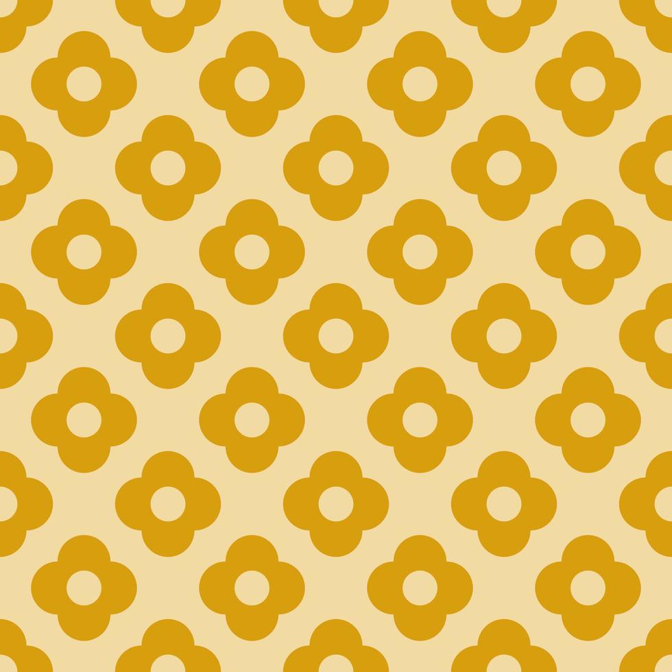 Seamless golden flower geometric pattern. Vector graphic for textile