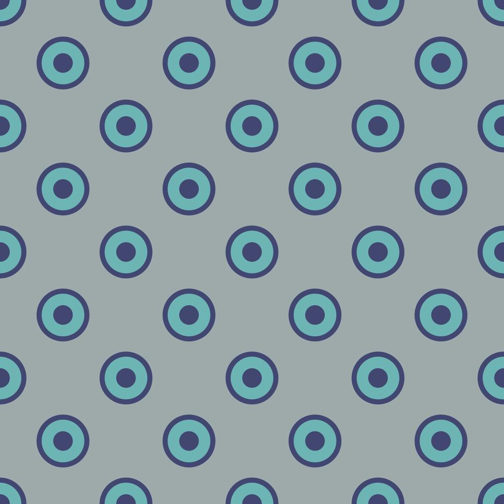 Seamless geometric pattern with blue circles on blue background. Vector print for fabric background