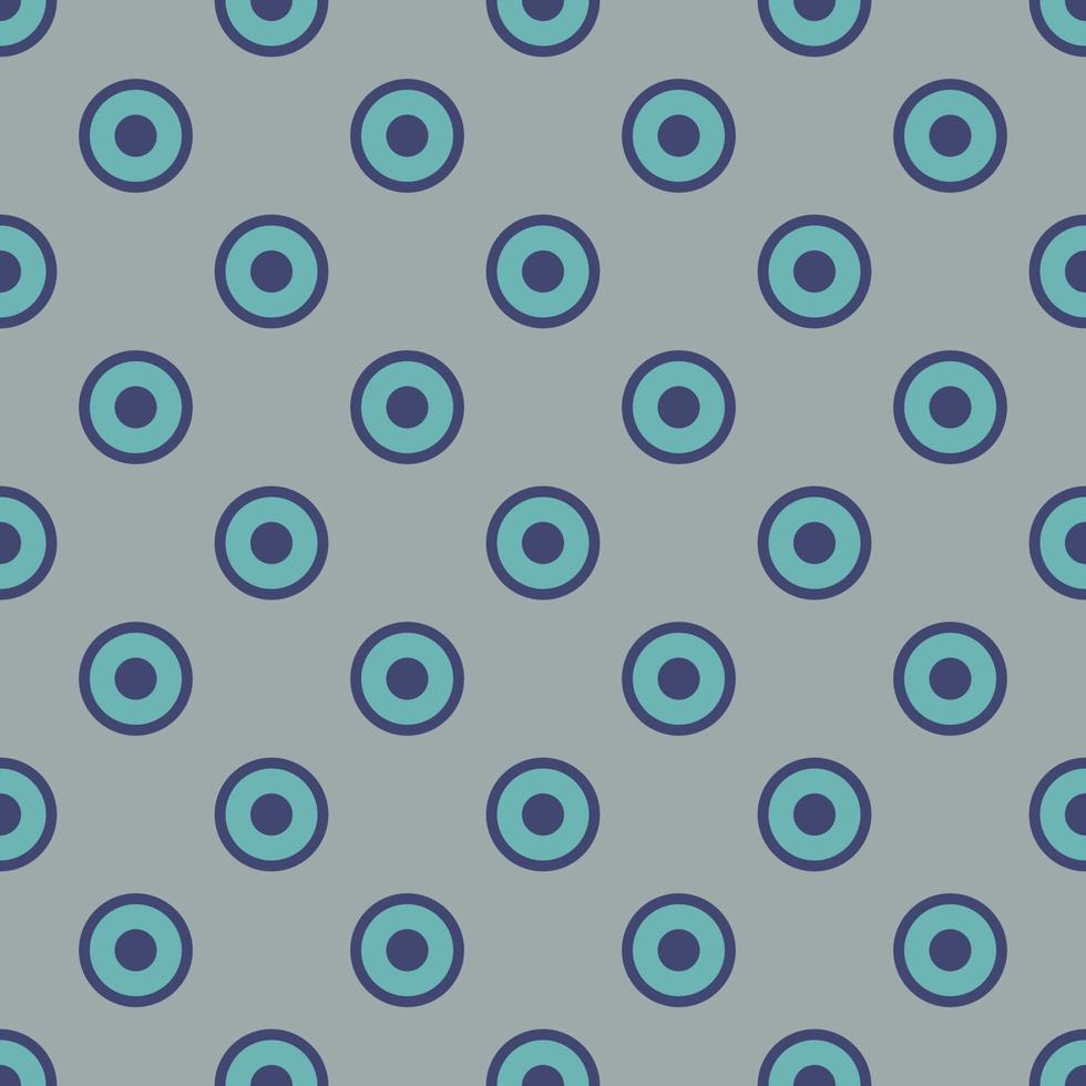 Seamless geometric pattern with blue circles on blue background. Vector print for fabric background