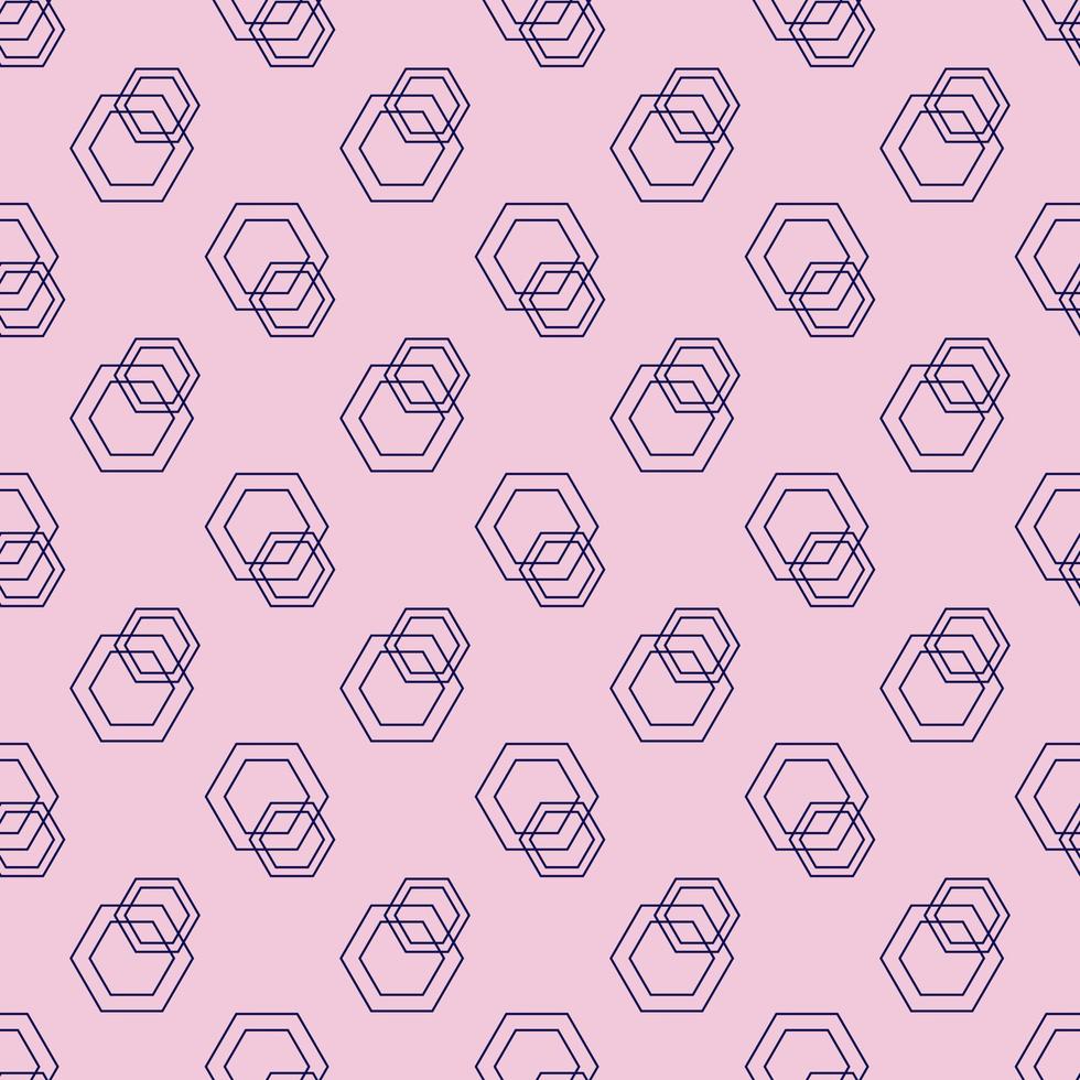 Seamless geometric pattern with violet symbols on light background. Vector print for fabric background