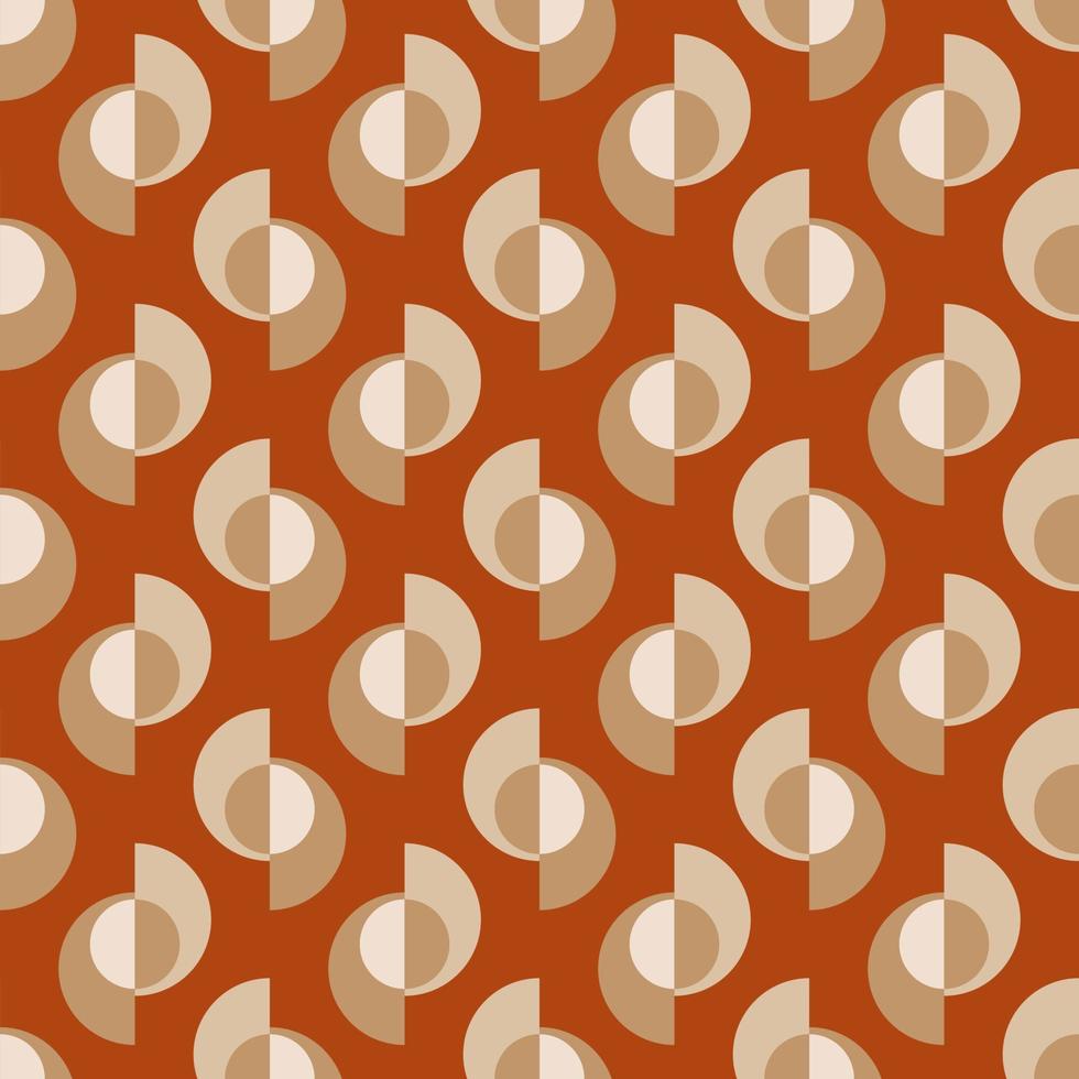 Seamless geometric pattern with bohemian style elements. Shell on brick color background Vector print for fabric background