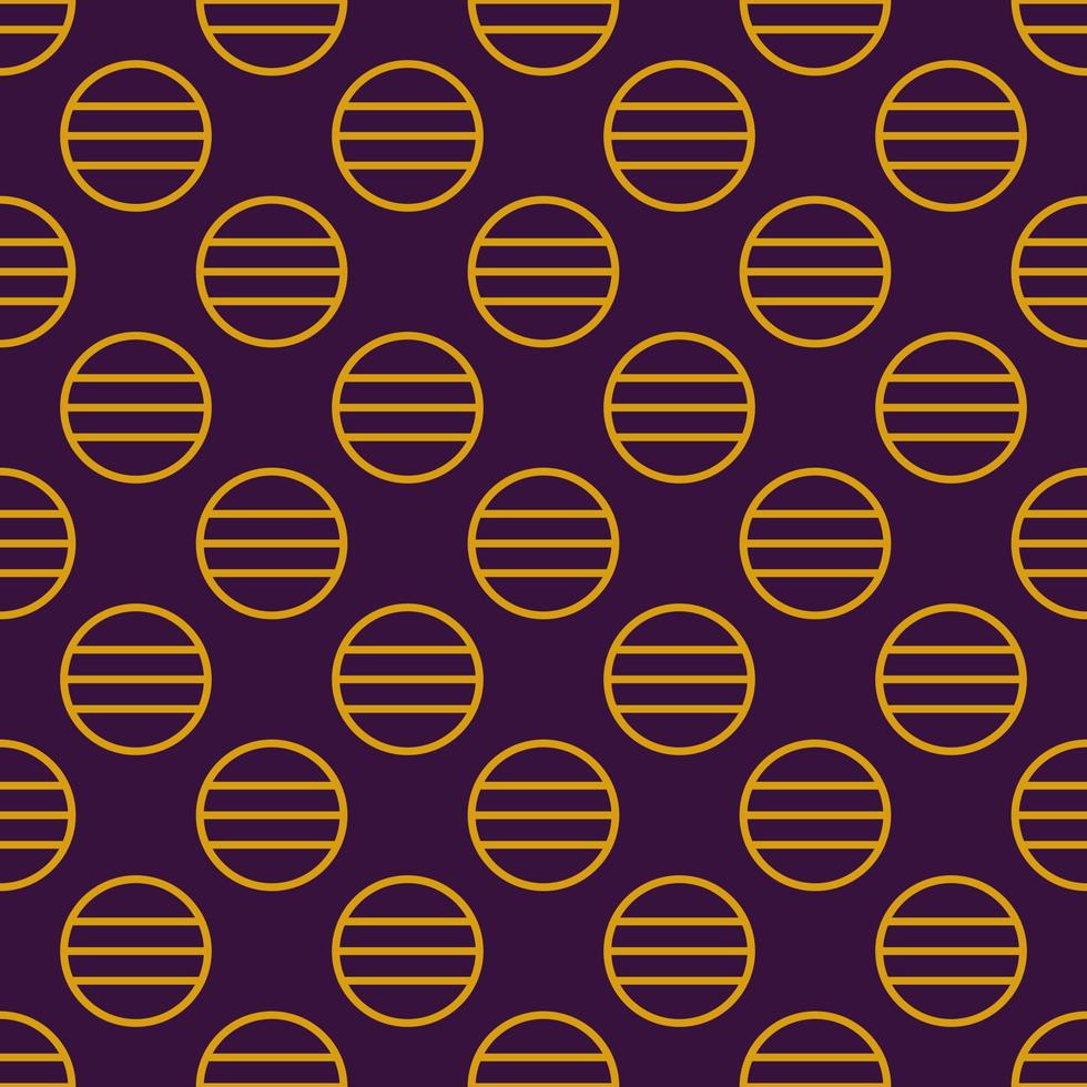 Seamless geometric pattern ornament with gold circles. Vector print for fabric background