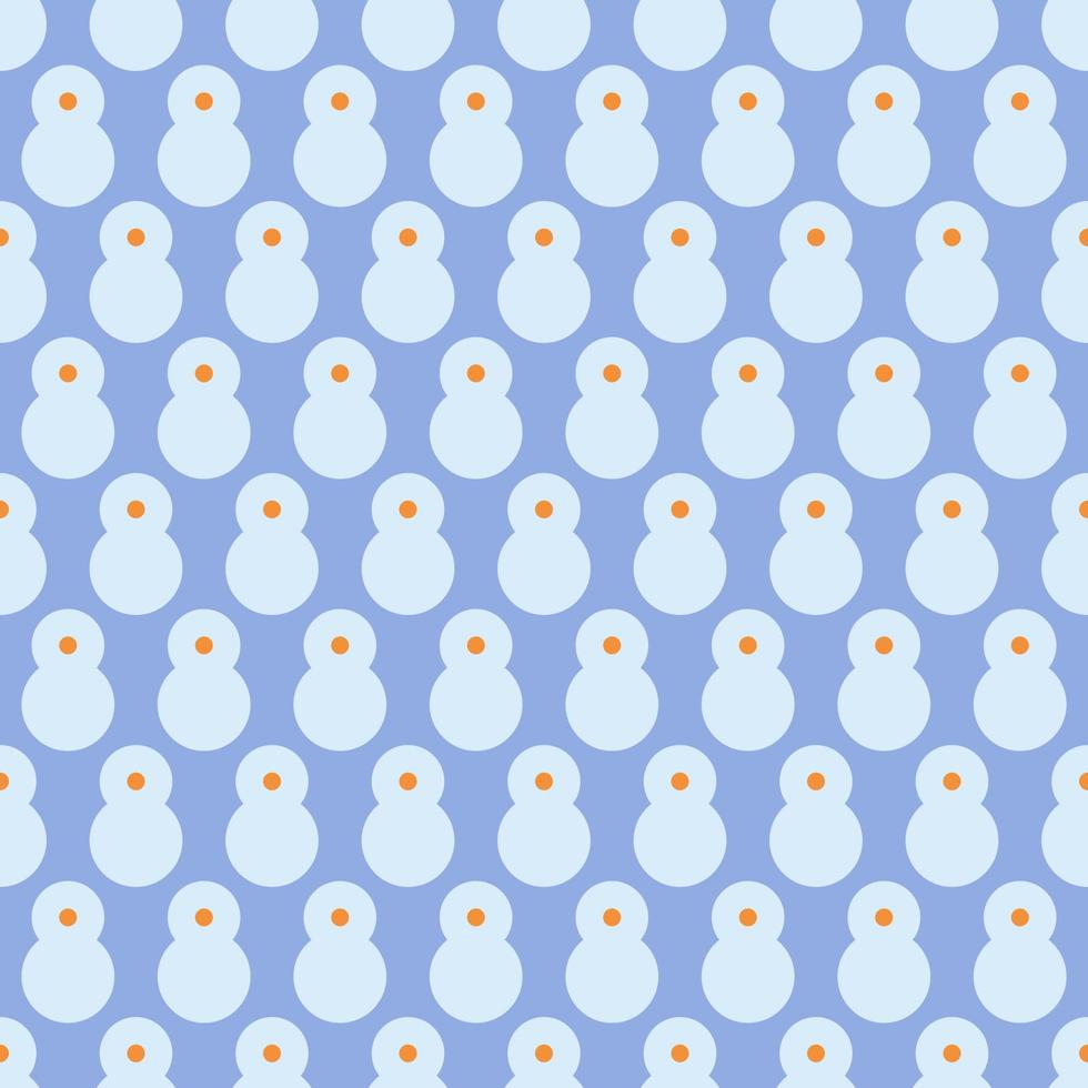 Seamless geometric pattern with snowman on blue background. Print for holiday, New Year, Mary Christmas. Vector print for fabric background, textile
