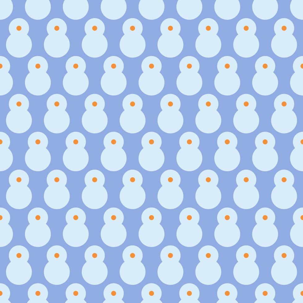 Seamless geometric pattern with snowman on blue background. Print for holiday, New Year, Mary Christmas. Vector print for fabric background, textile