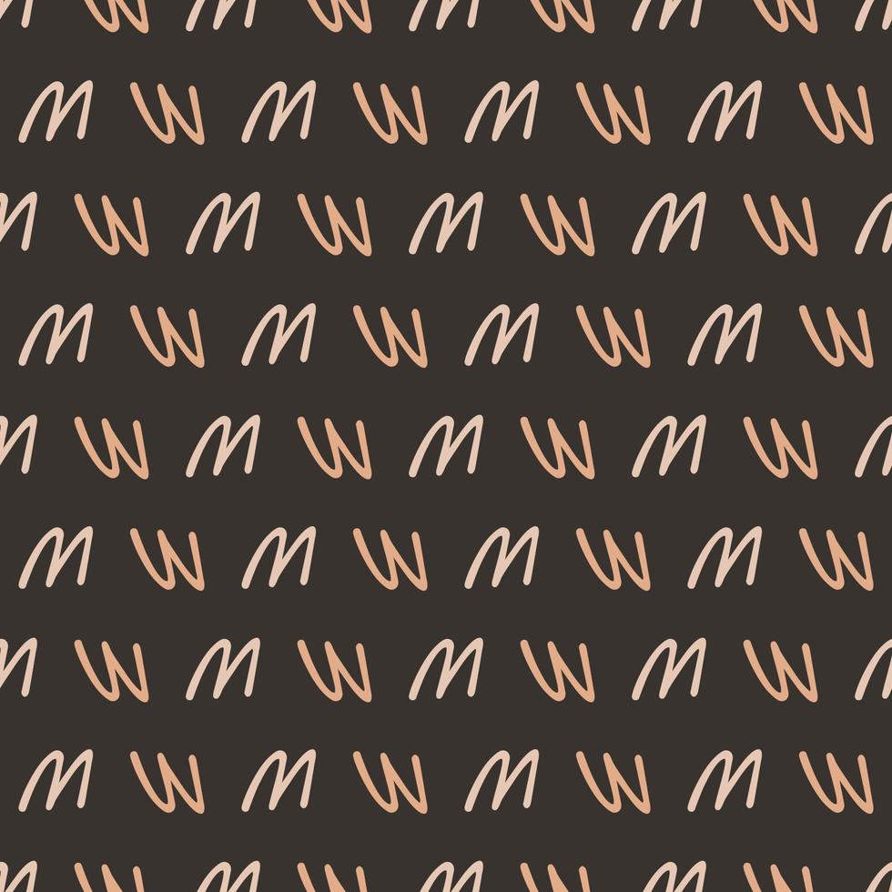 Seamless geometric pattern with line on dark background. Vector print for fabric background, textile