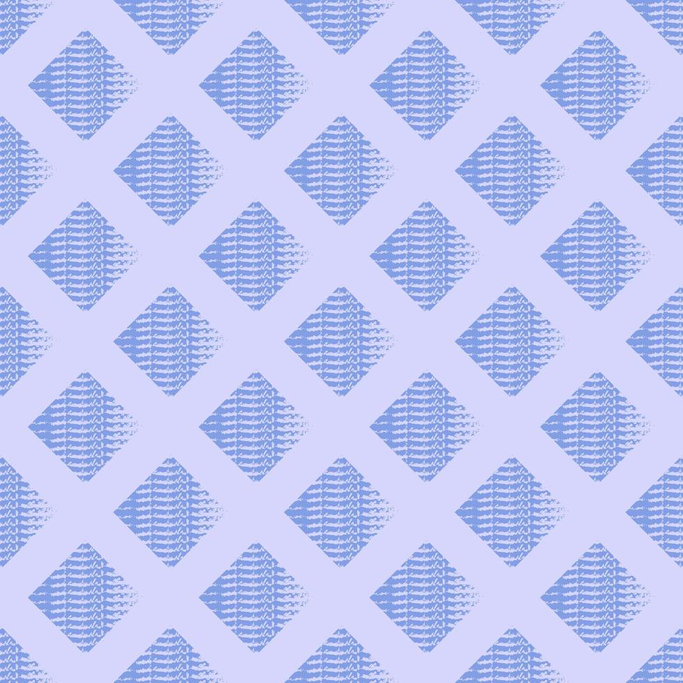 Seamless geometric pattern with blue squares on light background. Vector print for fabric background, textile