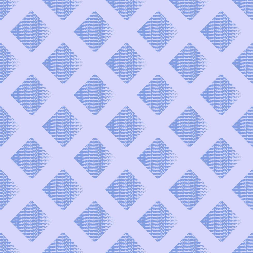 Seamless geometric pattern with blue squares on light background. Vector print for fabric background, textile