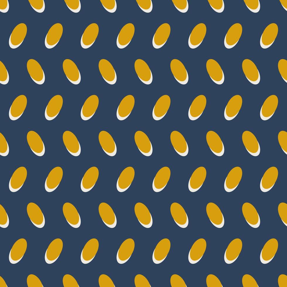 Seamless geometric pattern with yellow corn on blue background. Vector print for fabric background