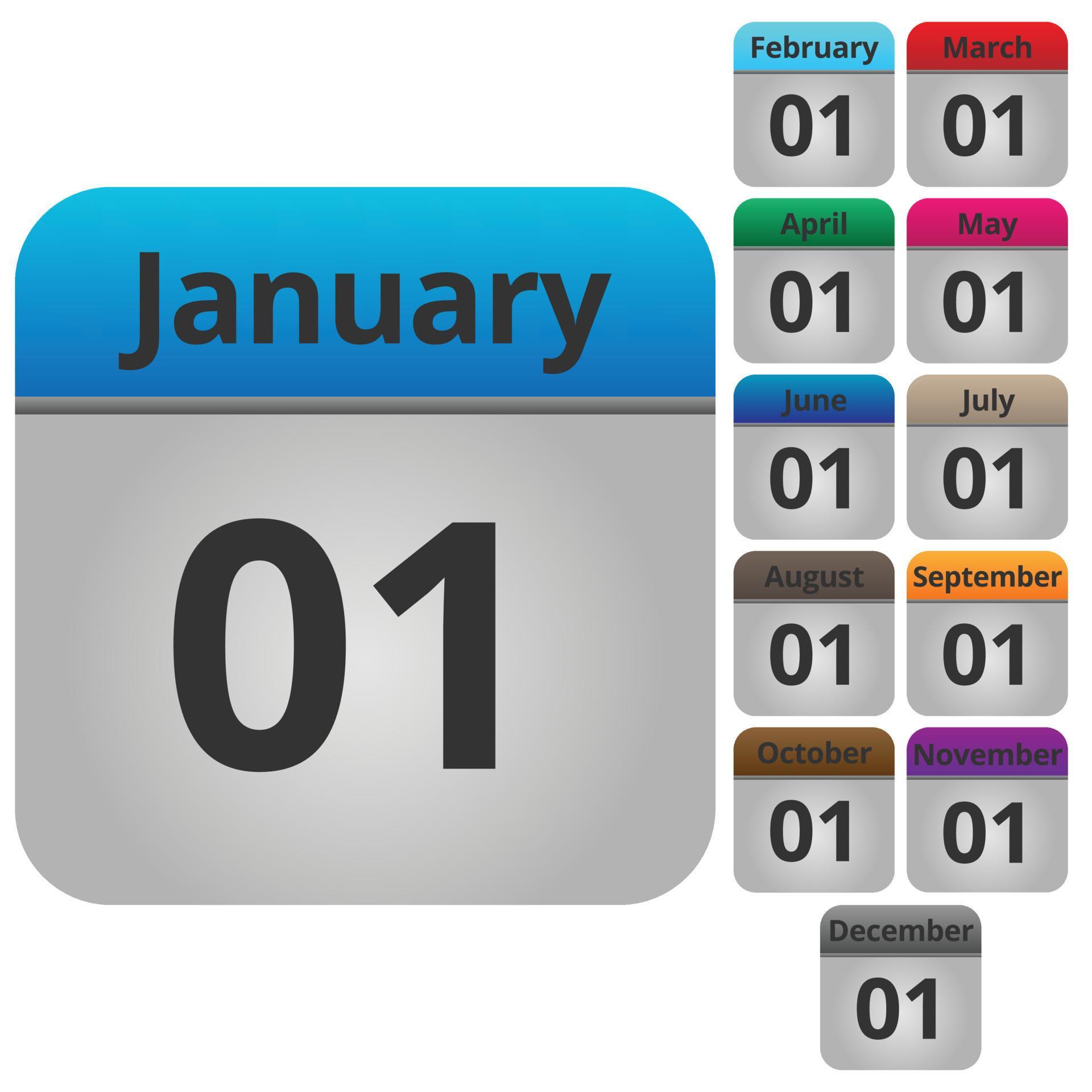Web calendar icon. Calendar apps design set illustration for mobile and ...