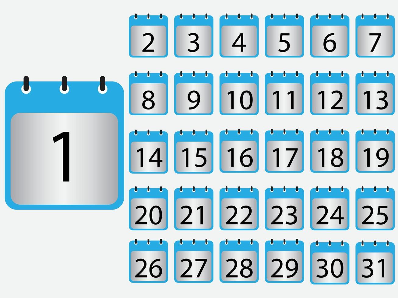 Calendar date icon set, Vector illustration calendar icon