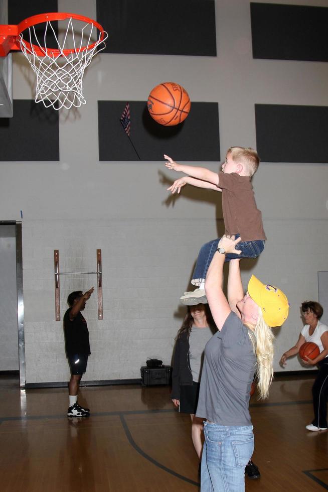 Alison Sweeney and son Ben Sanov at the 20th James Reynolds Days of Our Lives Basketball Game at South Pasadena High School in Pasadena, CA on May 29, 2009 photo