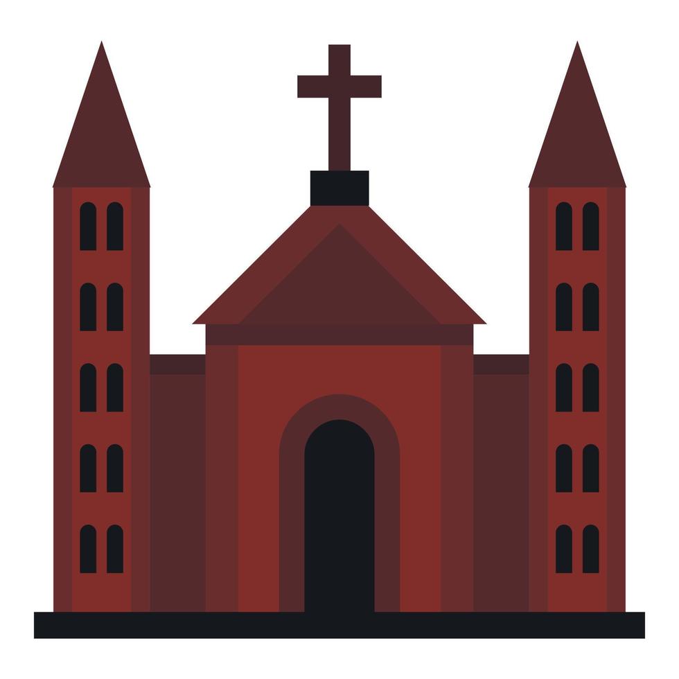 Catholic church icon, flat style vector