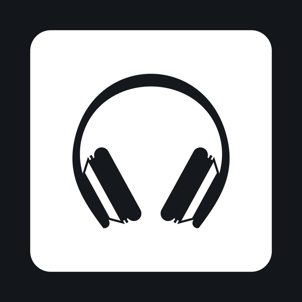 Headphones icon, simple style vector