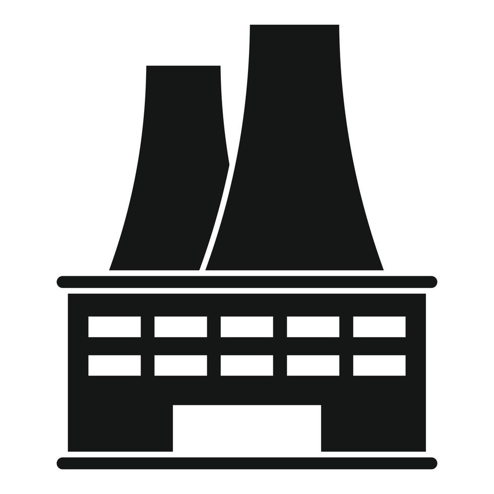 Clean energy factory icon, simple style vector