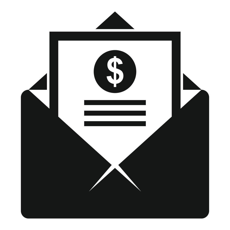Credit money mail icon, simple style vector