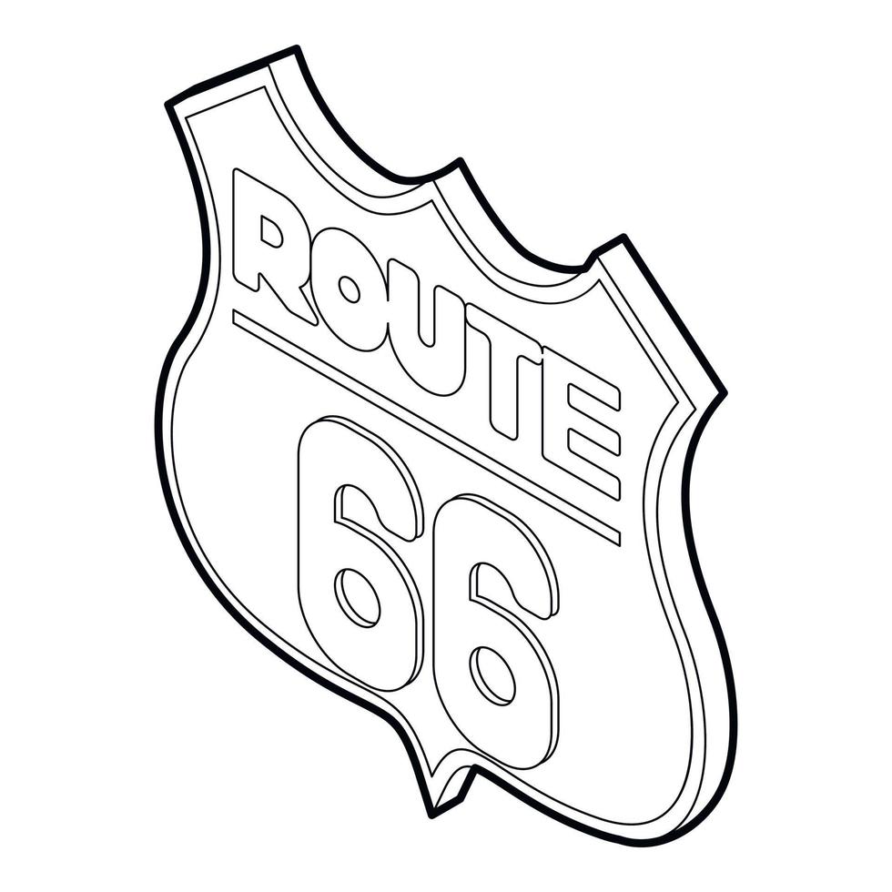 icono de ruta 66, estilo 3d isométrico vector