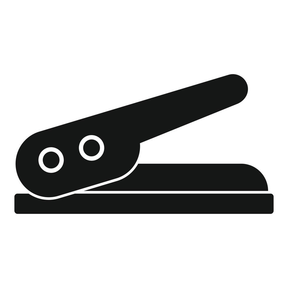 Hole stapler icon, simple style vector
