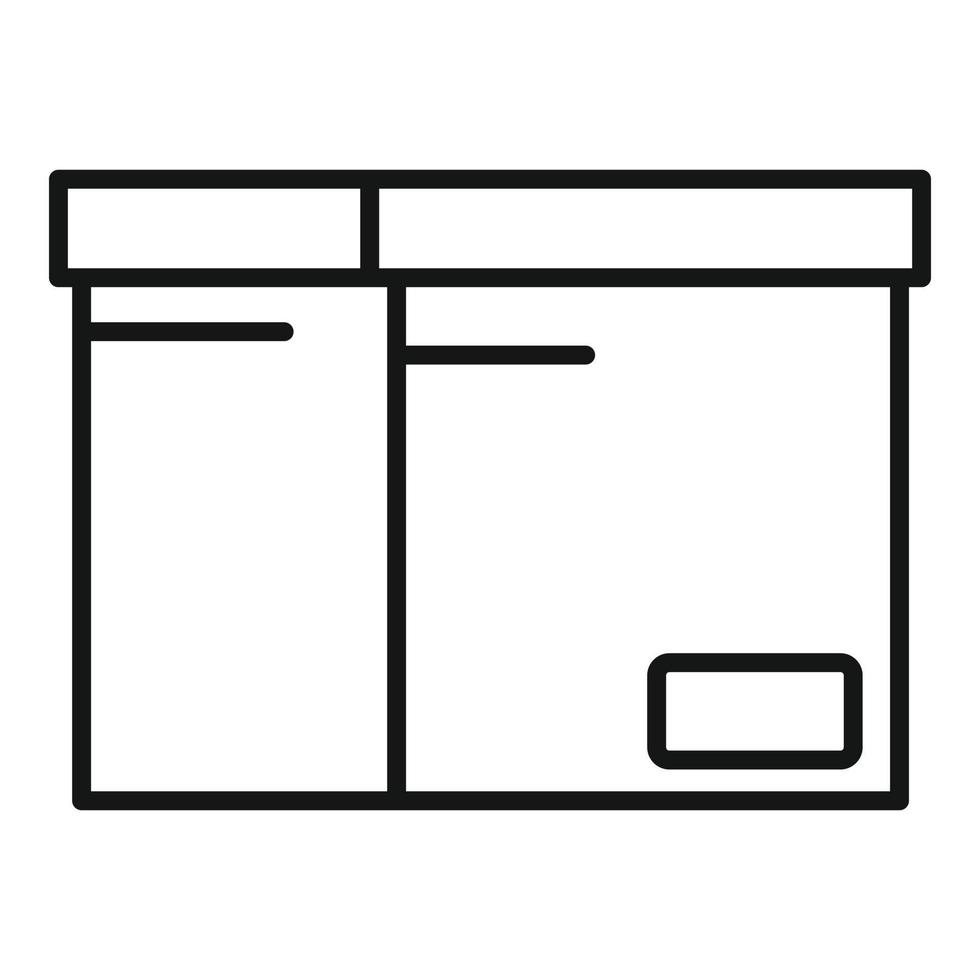 Documents carton box icon, outline style vector