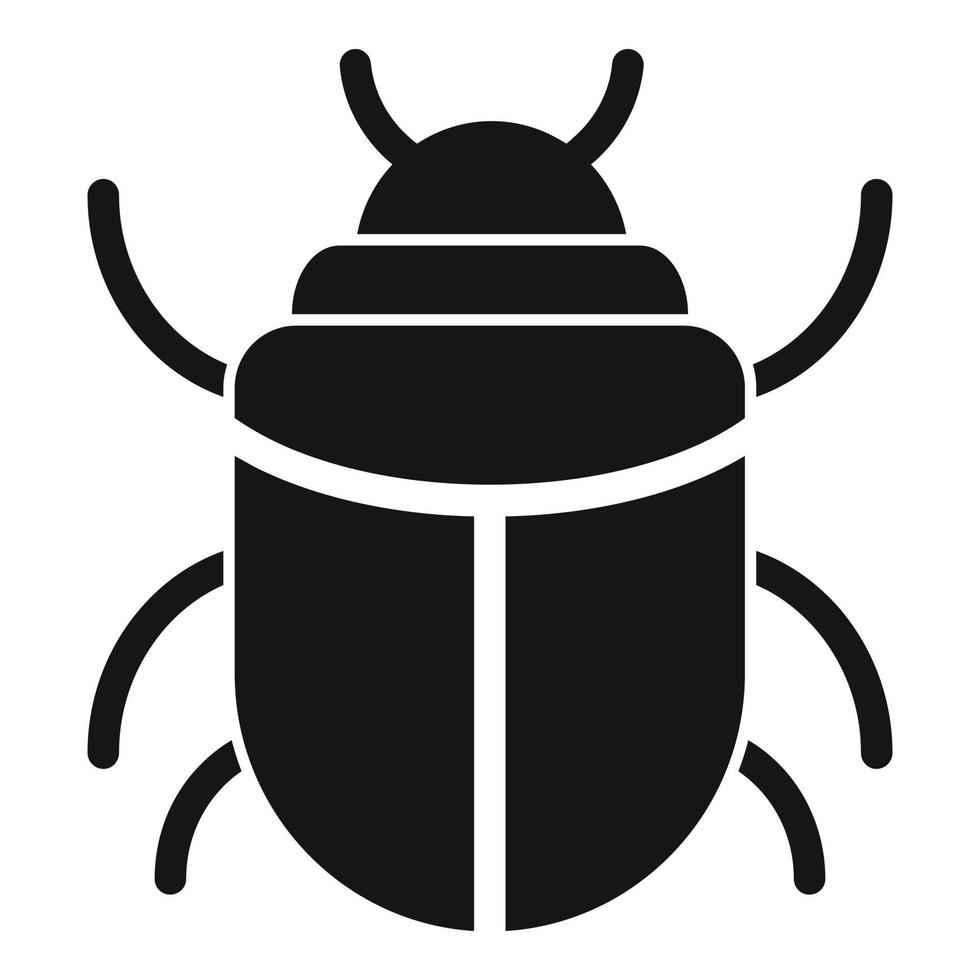 Scarab beetle amulet icon, simple style vector
