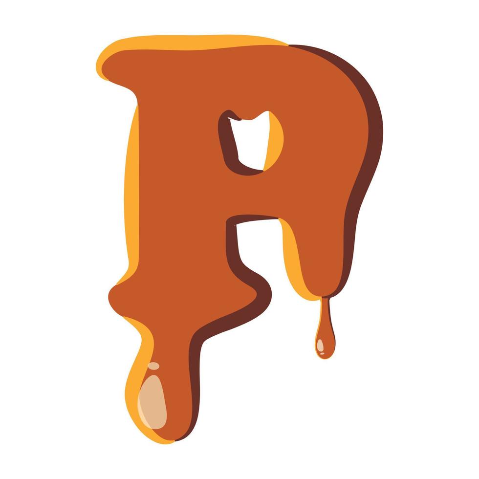 Letter P from caramel icon vector