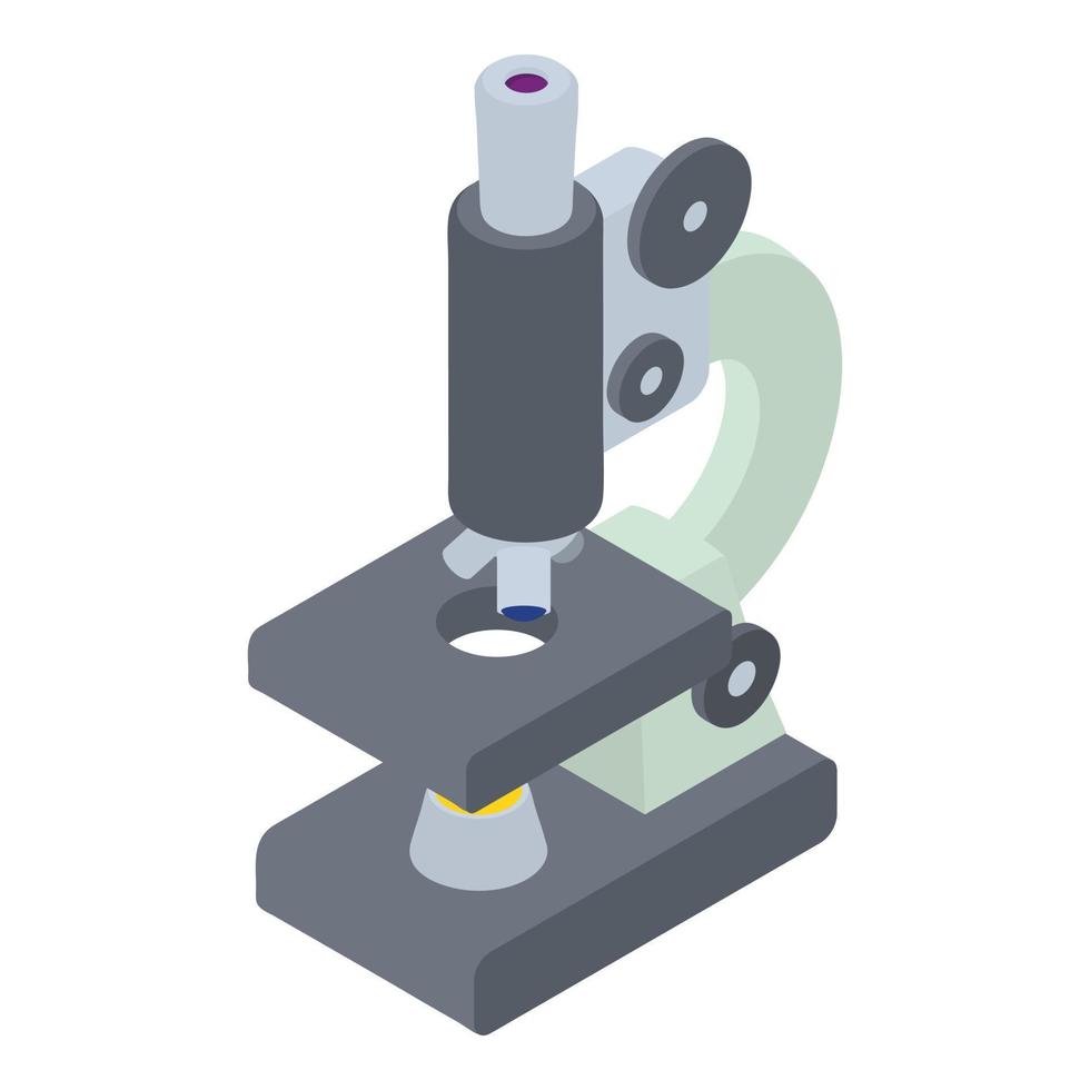 Microscope icon, isometric 3d style vector