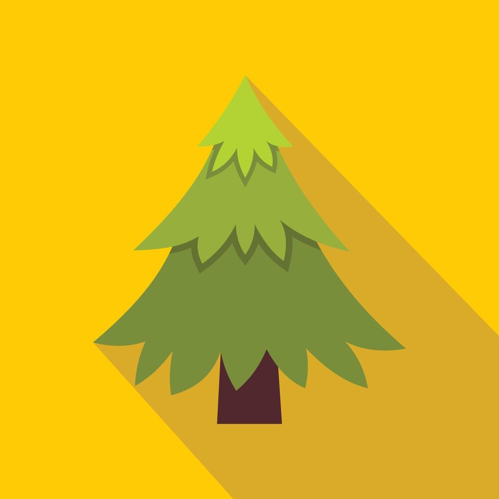 Fir tree icon, flat style vector