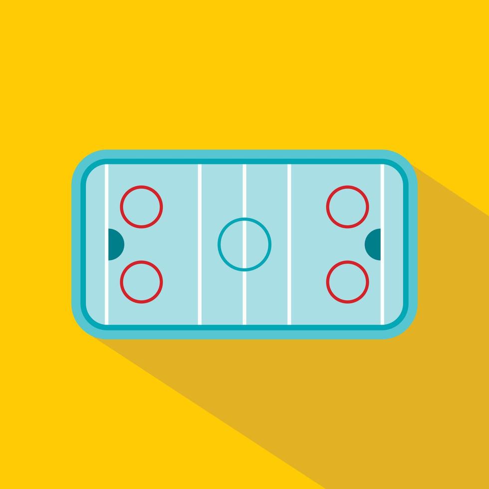 icono de pista de hockey sobre hielo, estilo plano vector