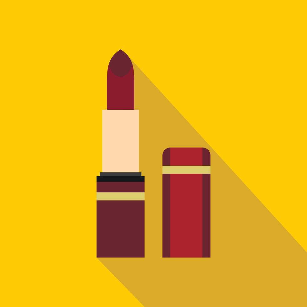 Red lipstick icon, flat style vector
