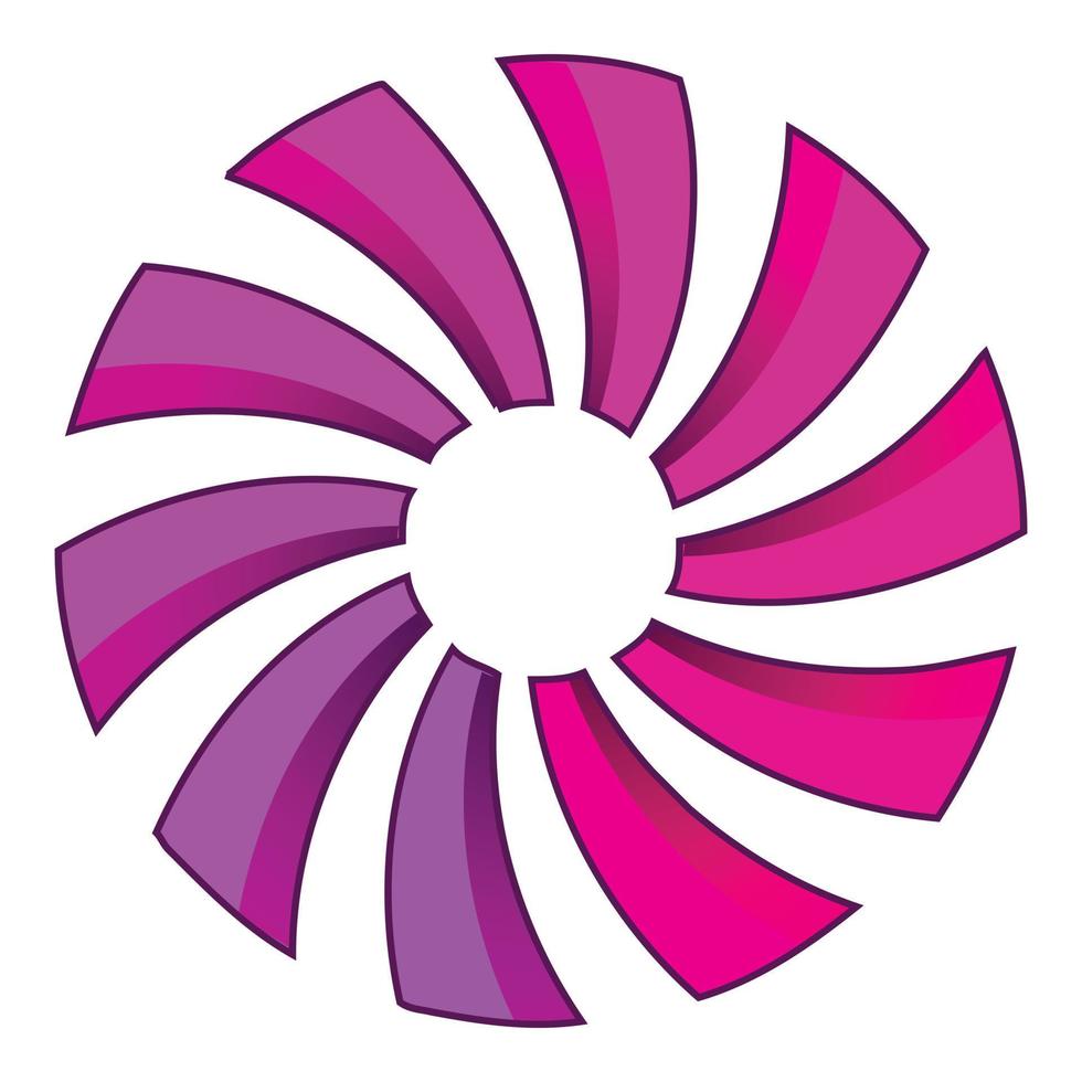 Turbine or propeller icon, cartoon style vector