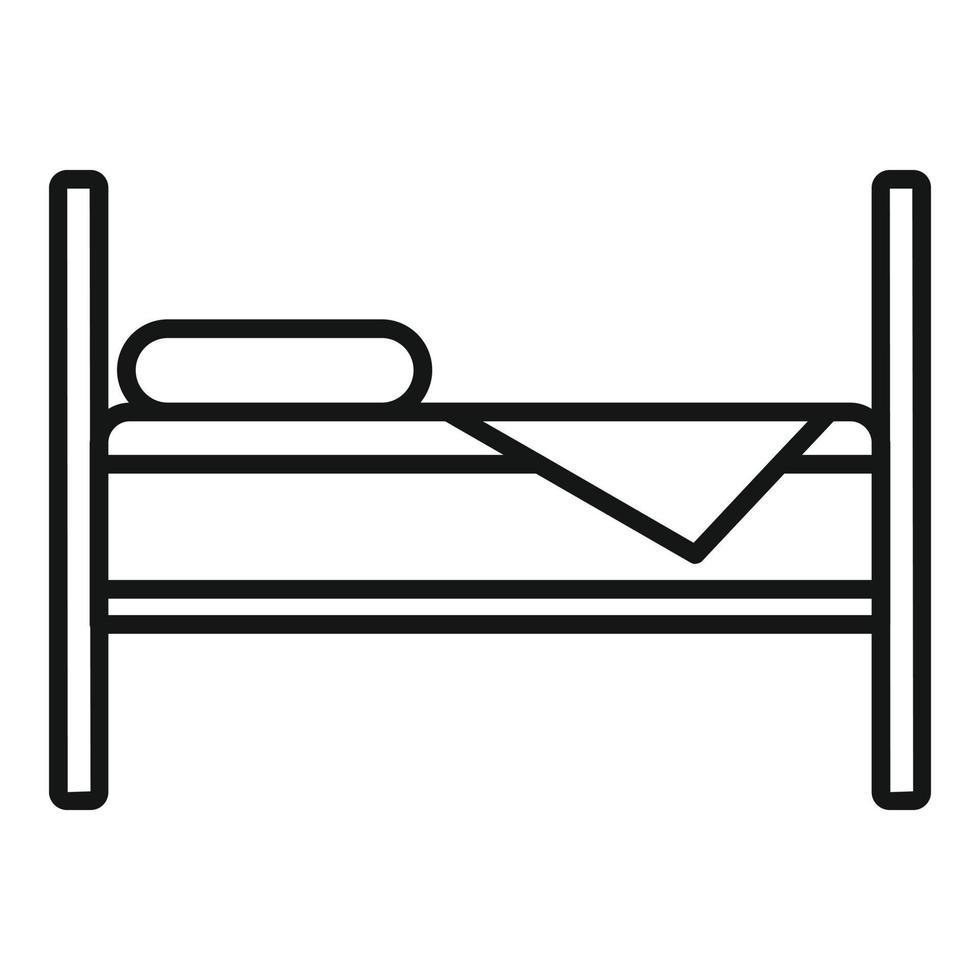 icono de cama para dormir, estilo de esquema vector
