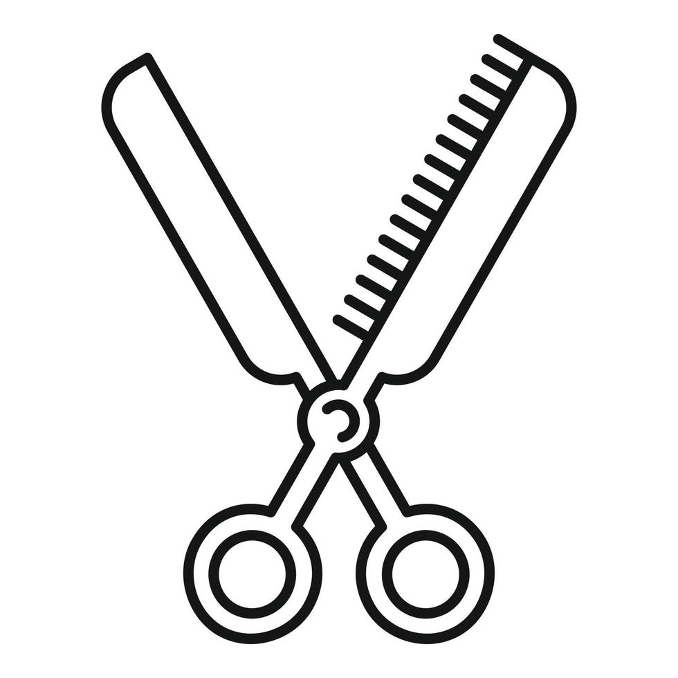 Groomer scissors icon, outline style vector
