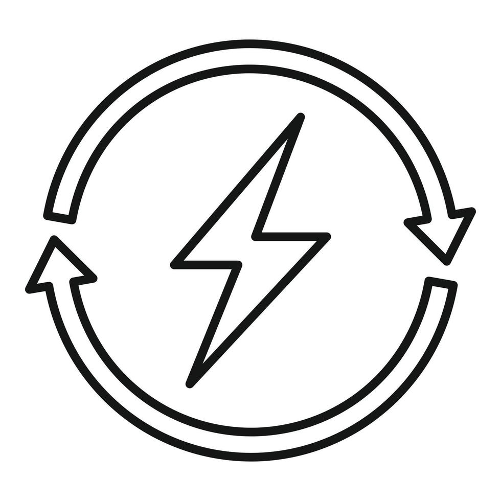 Recycle energy icon, outline style vector