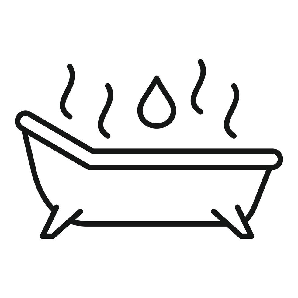 icono de bañera caliente de aceites esenciales, estilo de contorno vector